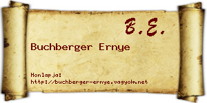 Buchberger Ernye névjegykártya